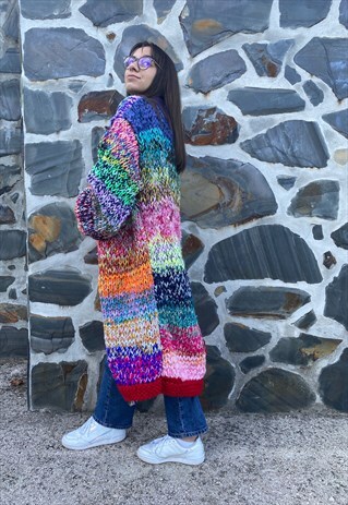 LONG HAND KNITTED CARDIGAN COAT