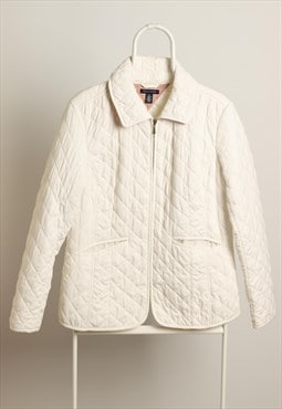 Vintage Tommy Hilfiger Quilted Padded Jacket White Size XL