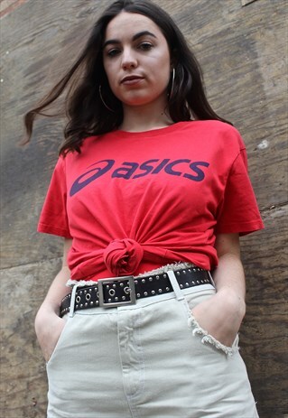 90'S RED RETRO SPELL-OUT T-SHIRT