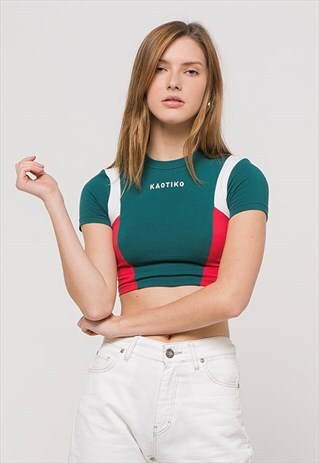 "CLOVER" CROP TOP IN GREEN