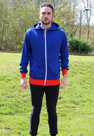 VINTAGE 80S ZIP HOODIE - MEDIUM / LARGE - RETRO HOODY