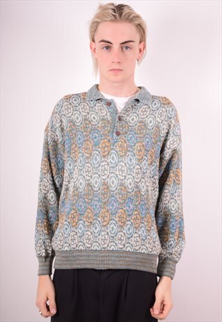 MISSONI MENS VINTAGE JUMPER SWEATER MEDIUM MULTI 90S