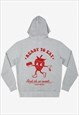 READY TO EAT STRAWBERRY UNISEX GRAPHIC HOODIE IN GREY