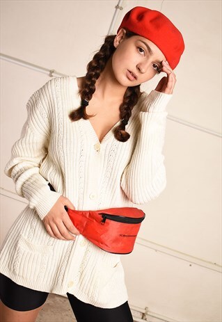 90'S RETRO KNIT NEUTRAL OVERSIZED FESTIVAL GARM CARDIGAN TOP