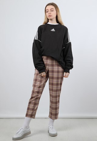 VINTAGE ADIDAS LARGE BLACK EMBROIDERED LOGO SWEATSHIRT