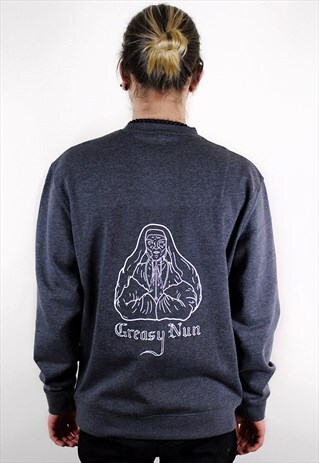 GREY GREASY NUN ORIGINAL LONG SWEATSHIRT