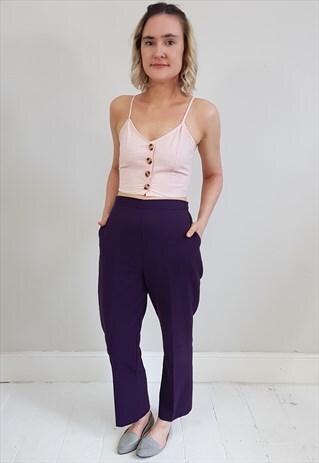VINTAGE 80'S PURPLE PLUM TROUSERS WITH CENTRAL CREASES