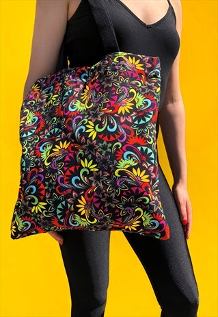ELECTRIC DAISY PRINT TOTE BAG