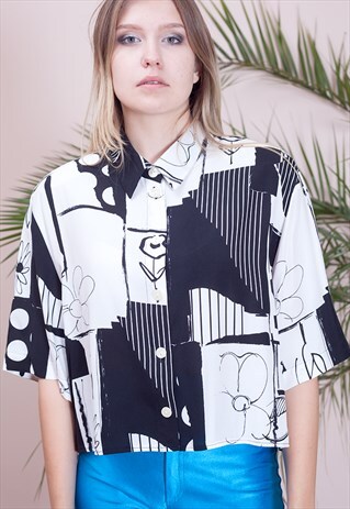 SHORT SLEEVE CROPPED BLOUSE FROM EARLY 90S
