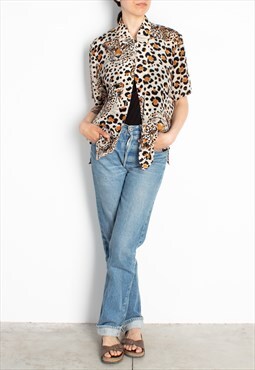 Women's Off White Leopard Skin Shirt