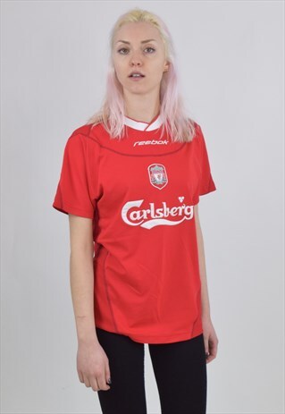 VINTAGE RED REEBOK LIVERPOOL SHORT SLEEVE FOOTBALL SHIRT