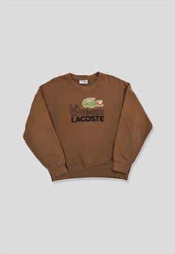 Vintage 90s Chemise Lacoste Embroidered Sweatshirt in Brown