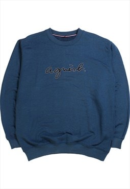 Vintage 90's Aguish Sweatshirt Aguish Crewneck Navy