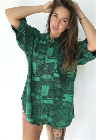PATTERNED OVERSIZED RETRO VINTAGE UNISEX FESTIVAL SHIRT
