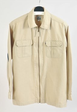 Vintage 00s zip up shirt in beige