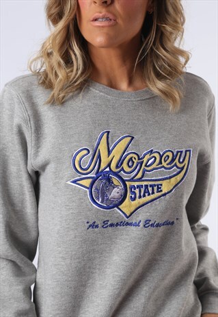 SWEATSHIRT JUMPER OVERSIZED DISNEY EEYORE LOGO UK 10 (D1L)