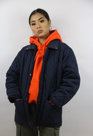 VINTAGE 90'S FILA NAVY QUILTED JACKET