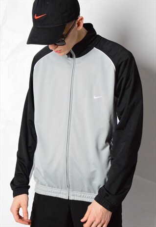 GREY COLOUR BLOCK NIKE SPORTS TRACK JACKET