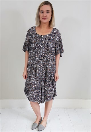VINTAGE 90'S NAVY BLUE FLORAL PLAYSUIT