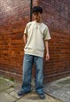 SHORT SLEEVED T-SHIRT IN NAVY FUTURISTIC LOGO EMBROIDERY