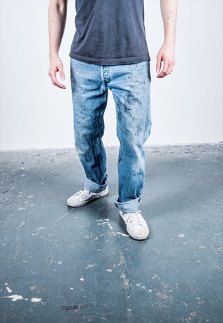VINTAGE BLUE LEVI'S 501 PAINT JEANS