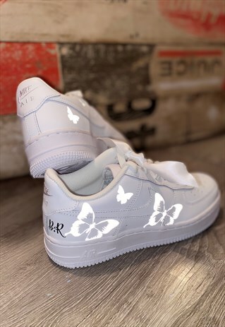 NIKE CUSTOM AIR FORCE 1- REFLECTIVE BUTTERFLY (PERSONALISED)