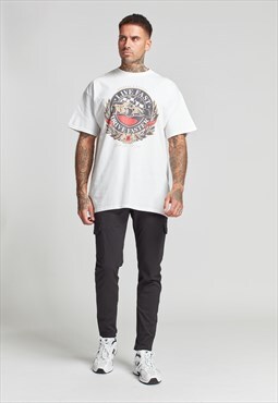 Live Fast Drive Faster Oversized Graphic T-Shirt in White