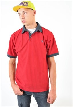 Vintage striped polo shirt in red