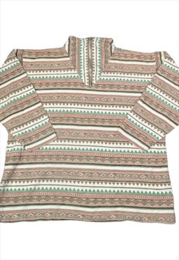 Vintage Fleece 1/4 Zip Aztec Pattern Multi Ladies Small