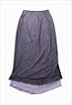 Y2K 00S VINTAGE PURPLE MAXI SKIRT WITH MESH OVERLAY