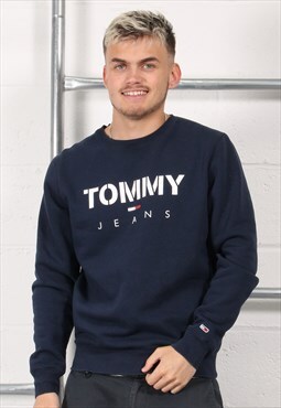 Vintage Tommy Hilfiger Sweater in Navy Crewneck Jumper Small