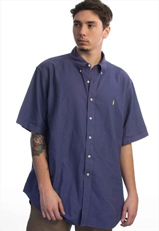VINTAGE POLO RALPH LAUREN LOGO SHIRT 90S XXL 10.3
