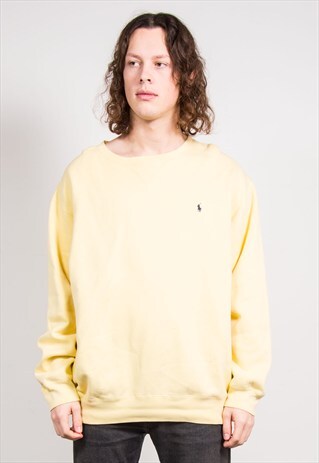 VINTAGE 90'S RALPH LAUREN POLO YELLOW SWEATSHIRT JUMPER