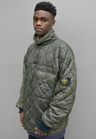 RARE VINTAGE STONE ISLAND QUILTED WAX JACKET