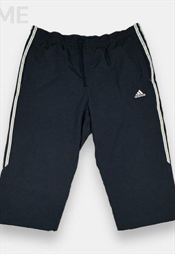 Adidas vintage navy and white striped 3/4 length pants L