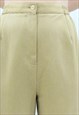 90S VINTAGE BEIGE YELLOW HIGH WAISTED TROUSERS