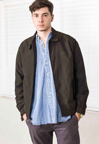 VINTAGE CHAPS RALPH LAUREN HARRINGTON JACKET LOGO 90S M 16.7