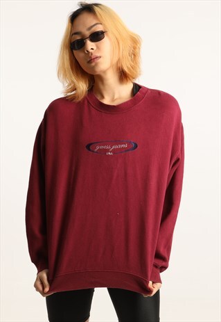 VINTAGE GUESS EMBROIDERED SPELLOUT SWEATSHIRT