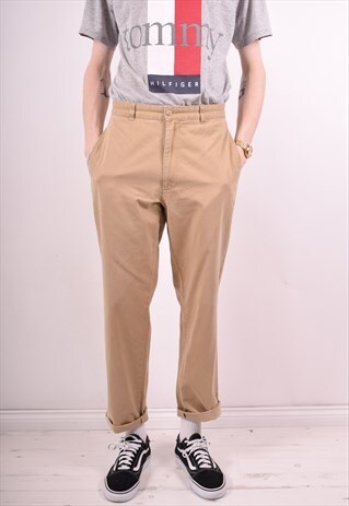 POLO RALPH LAUREN MENS VINTAGE TROUSERS W31 L34 BEIGE 90'S