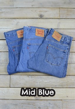 Vintage Levis 505 Straight Leg Jeans Mid Blue GRADE B