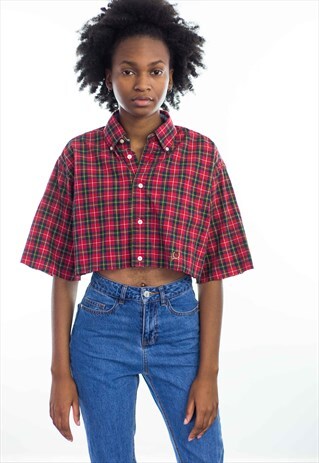 VINTAGE REWORKED TOMMY HILFIGER CROP TOP LOGO 90S X 4.7