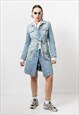 MISS SIXTY VINTAGE Y2K DENIM TRENCH BELTED JACKET WOMEN
