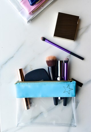 DREAM ODYSSEY CLEAR BLUE MAKE UP COSMETIC TRAVEL POUCH