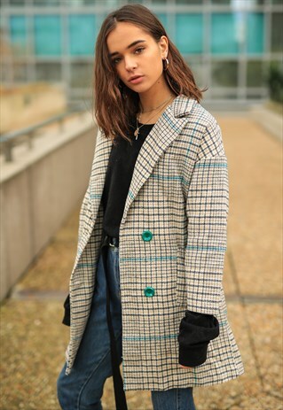 BOYFRIEND PLAID COAT