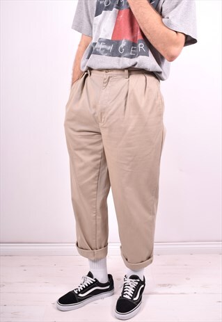 POLO RALPH LAUREN MENS VINTAGE TROUSERS W33 L30 BEIGE 90'S