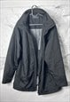 Y2K BLACK ZIP MINIMAL PARKA / COAT - M 