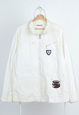 Vintage Castelbajac Windbreaker Logo Jacket White