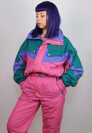 ELEVEN VINTAGE 80'S SKI JUMPSUIT / SNOWSUIT WINTER OVERALL
