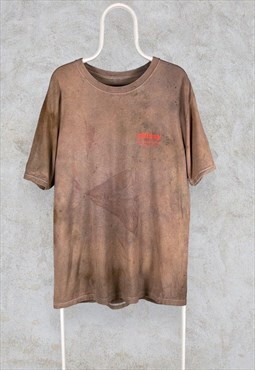 Vintage Stussy T Shirt Tie Dye Brown Graphic XL