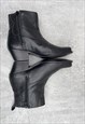 90S VINTAGE BLACK LEATHER COWBOY ANKLE BOOTS UK SIZE 5